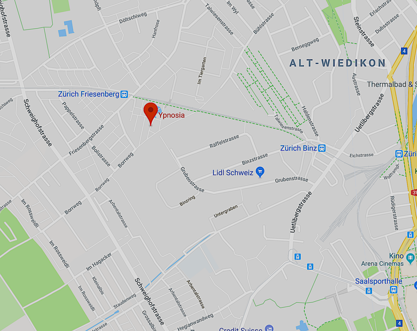 YPNOSIA privates Showroom Zürich: Wegbeschreibung